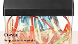  Presentation with shredder - Audience pleasing presentation theme consisting of paper shredder machine isolated backdrop and a coral colored foreground