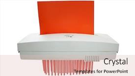  Presentation with shredder - PPT theme having paper shredder machine isolated background and a lemonade colored foreground