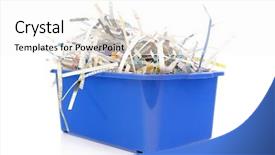  Presentation with old newspaper - Beautiful slide set featuring container full of old newspaper backdrop and a white colored foreground