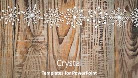  Presentation with snowflakes - Slide deck enhanced with paper snowflakes on wooden background background and a coral colored foreground