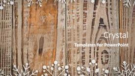  Presentation with snowflakes - PPT theme featuring paper snowflakes on wooden background background and a coral colored foreground