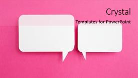  Presentation with bubble - Beautiful PPT theme featuring paper speech bubble on pink backdrop and a coral colored foreground