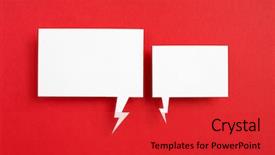  Presentation with higher education speech language - Theme enhanced with paper speech bubble on red background and a red colored foreground