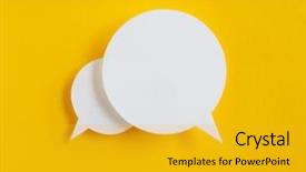  Presentation with yellow paper - Colorful slide deck enhanced with paper speech bubble on yellow backdrop and a gold colored foreground