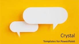  Presentation with yellow paper - Beautiful presentation featuring paper speech bubbles on yellow backdrop and a gold colored foreground