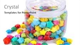  Presentation with dreams - Slide deck enhanced with paper stars with dreams in jar isolated on white background and a white colored foreground