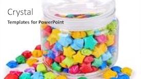  Presentation with dreams - Colorful slide set enhanced with paper stars with dreams in jar isolated on white backdrop and a white colored foreground