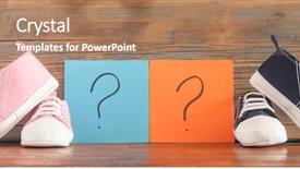  Presentation with baby shoes - Amazing slide deck having baby shoes and paper sticker backdrop and a coral colored foreground