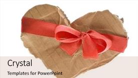  Presentation with red bow - Slide set enhanced with dubious - cerebrum - thoughtful woman looks background and a gray colored foreground