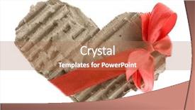  Presentation with red bow - Slides featuring paper strip - torn cardboard heart bandaged red background and a coral colored foreground