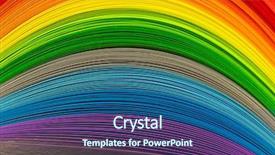  Presentation with rainbow - Slides with paper strips in rainbow colors background and a ocean colored foreground