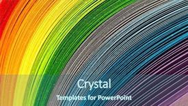  Presentation with rainbow - Colorful presentation enhanced with paper strips in rainbow colors backdrop and a ocean colored foreground