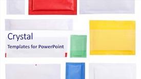  Presentation with paper bag - PPT layouts enhanced with paper sugar sachets isolated background and a sky blue colored foreground