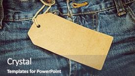  Presentation with vintage paper - Audience pleasing slide set consisting of paper tag on blue denim backdrop and a ocean colored foreground