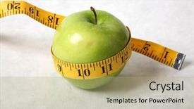  Presentation with green watercolor paper texture - Amazing presentation having paper tape measure represents healthy backdrop and a mint green colored foreground