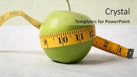  Presentation with green watercolor paper texture - Colorful presentation theme enhanced with paper tape measure represents healthy backdrop and a soft green colored foreground