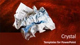  Presentation with old crumpled paper - Amazing PPT theme having paper tax form old school backdrop and a tawny brown colored foreground