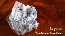  Presentation with old crumpled paper - Presentation with paper tax form old school background and a tawny brown colored foreground