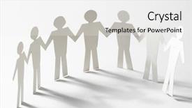  Presentation with team hands - Beautiful slide deck featuring paper team backdrop and a white colored foreground