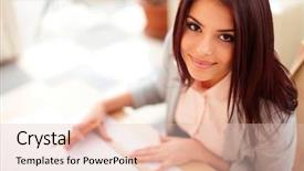  Presentation with technical - Presentation theme with paper technical - portrait of a young happy background and a lemonade colored foreground