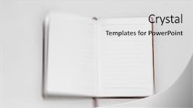  Presentation with brochure - Audience pleasing PPT theme consisting of paper textbook spread with bookmark backdrop and a light gray colored foreground