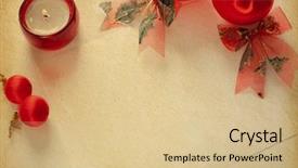  Presentation with partchment paper texture - PPT theme consisting of paper textures christmas decoration vintage background and a lemonade colored foreground