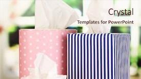  Presentation with cleaning - Audience pleasing PPT layouts consisting of paper towel - cleaning wipes on window background backdrop and a sky blue colored foreground