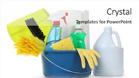  Presentation with household chemical - Audience pleasing presentation theme consisting of paper towel - household cleaning supplies backdrop and a  colored foreground
