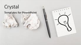  Presentation with math creative - PPT theme consisting of paper waste - creative process crumpled wads background and a light gray colored foreground