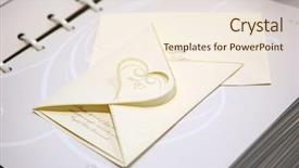  Presentation with wedding invitation - PPT theme enhanced with paper wedding invitation with heart background and a cream colored foreground