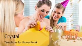  Presentation with 50th surprise birthday - Amazing presentation theme having paper while celebrating her birthday backdrop and a yellow colored foreground