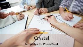  Presentation with paper making - PPT theme with paper while other people making background and a  colored foreground