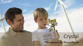  Presentation with windmill - Cool new theme with paper windmill at windmill farm backdrop and a coral colored foreground