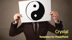  Presentation with yin yang - Audience pleasing slides consisting of paper with a yin-yang backdrop and a wine colored foreground