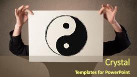  Presentation with yin yang - PPT theme consisting of paper with a yin-yang background and a violet colored foreground