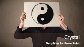  Presentation with yin yang - Colorful presentation theme enhanced with paper with a yin-yang backdrop and a tawny brown colored foreground