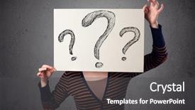  Presentation with question marks - Presentation consisting of paper with drawed question mark background and a dark gray colored foreground
