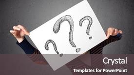  Presentation with paper hand drawn politics - Colorful presentation theme enhanced with paper with drawed question mark backdrop and a dark gray colored foreground