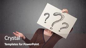  Presentation with question marks - Colorful PPT theme enhanced with paper with drawed question backdrop and a tawny brown colored foreground