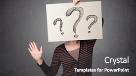  Presentation with question marks - Beautiful presentation theme featuring paper with drawed question backdrop and a  colored foreground