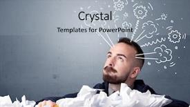  Presentation with crumpled paper various balls - Amazing slides having paper with drawings of gear backdrop and a  colored foreground