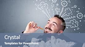  Presentation with steam - PPT theme consisting of paper with drawings of gear background and a  colored foreground