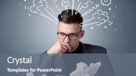  Presentation with crumpled paper various balls - Amazing PPT theme having paper with drawings of gear backdrop and a  colored foreground