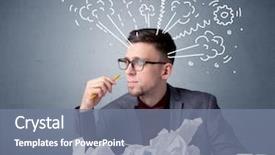  Presentation with crumpled paper various balls - Slides featuring paper with drawings of gear background and a  colored foreground