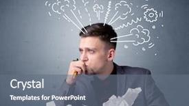  Presentation with crumpled paper various balls - PPT theme with paper with drawings of gear background and a gray colored foreground