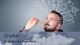  Presentation with steam - Presentation design featuring paper with drawings of gear background and a  colored foreground