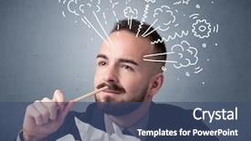  Presentation with crumpled paper various balls - Slide set enhanced with paper with drawings of gear background and a  colored foreground