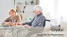  Presentation with aged paper - Slide set with paper with his wife near background and a soft green colored foreground
