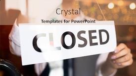  Presentation with closed - Beautiful PPT layouts featuring paper-with-notice-closed-being backdrop and a coral colored foreground