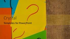  Presentation with question - Audience pleasing slide deck consisting of paper-with-question-mark-icon backdrop and a gold colored foreground